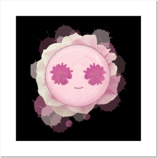 Flower Smiley - creamy pink Posters and Art